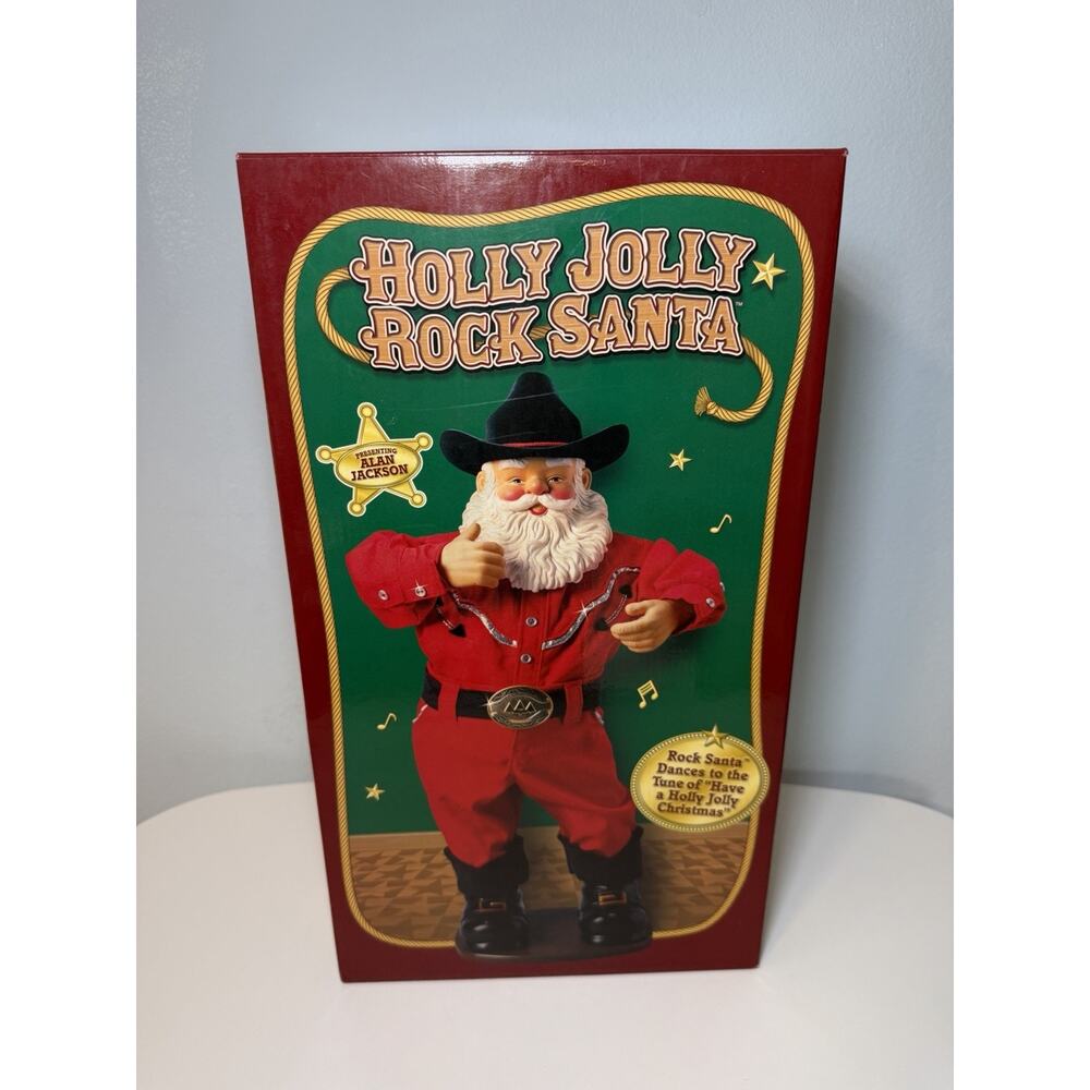NEW Vintage Holly Jolly Rock Santa Alan Jackson Singing Dancing Christmas